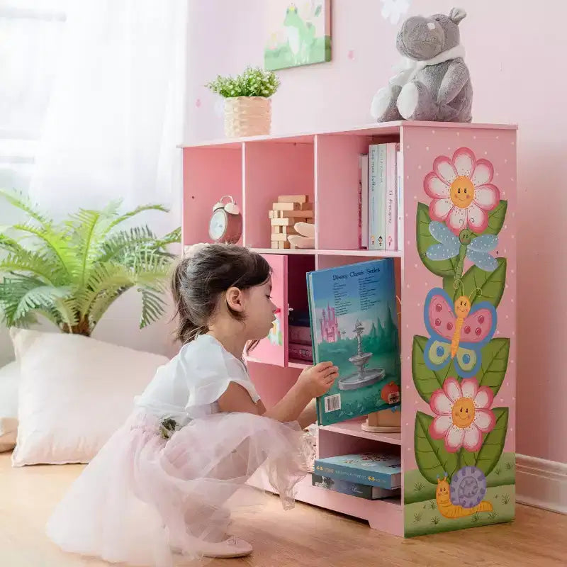 Libreria per bambini a cubo regolabile Magic Garden Rosa