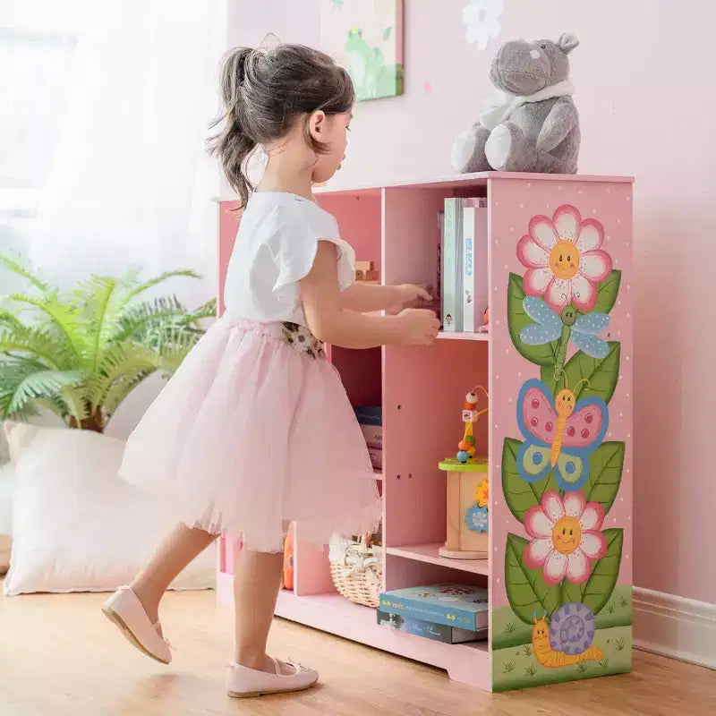 Libreria per bambini a cubo regolabile Magic Garden Rosa