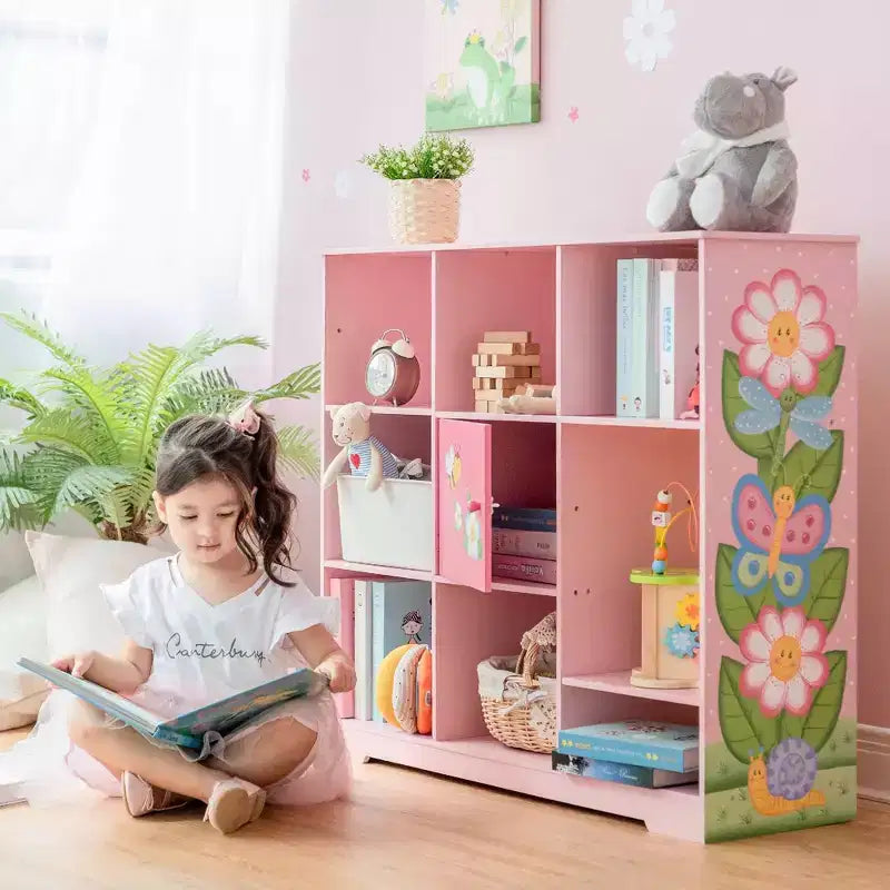 Libreria per bambini a cubo regolabile Magic Garden Rosa