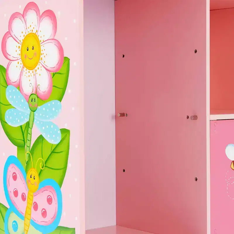 Libreria per bambini a cubo regolabile Magic Garden Rosa