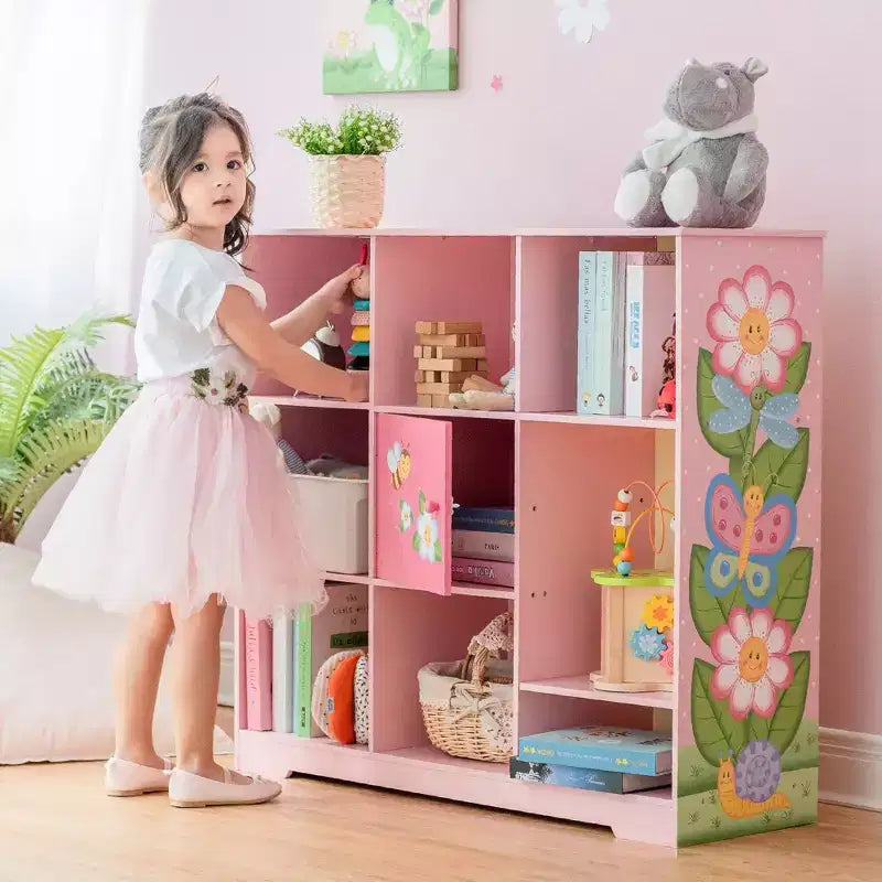 Libreria per bambini a cubo regolabile Magic Garden Rosa