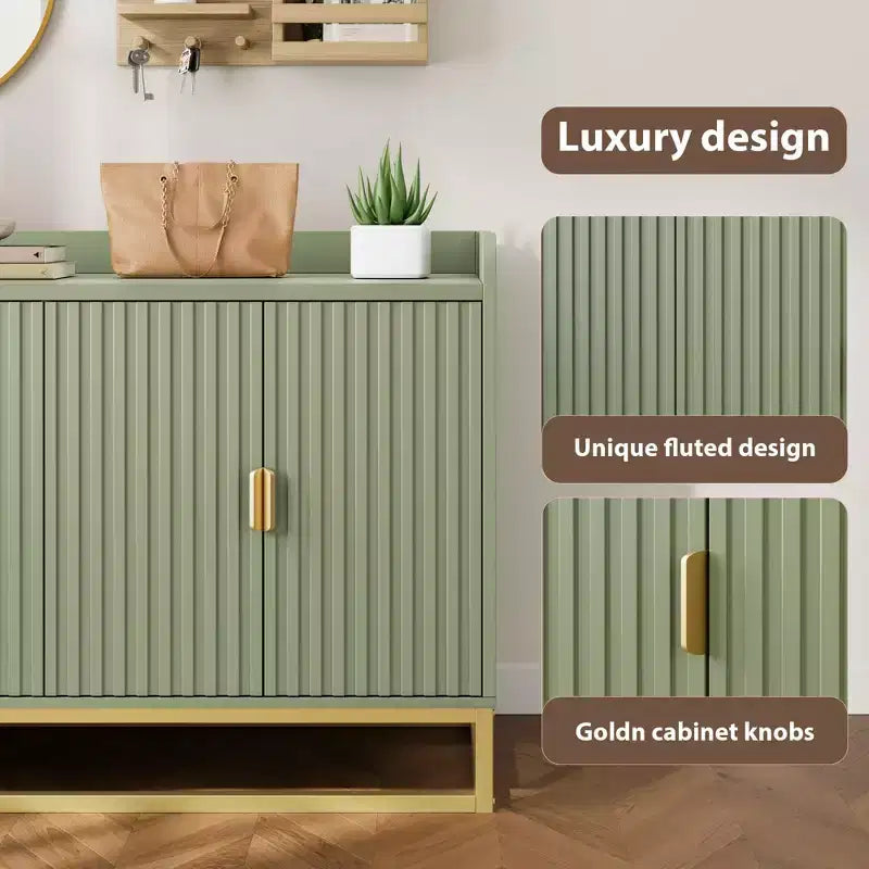 Credenza/Mobile Contenitore con 4 Ante, Tavolo Buffet Moderno per Soggiorno, Cucina, Sala da Pranzo