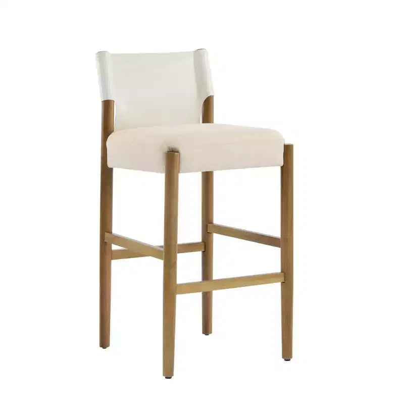 Set di 2 moderni sgabelli da bar con sedili imbottiti, bianchi