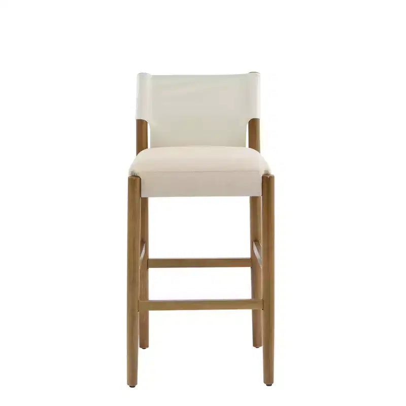 Set di 2 moderni sgabelli da bar con sedili imbottiti, bianchi