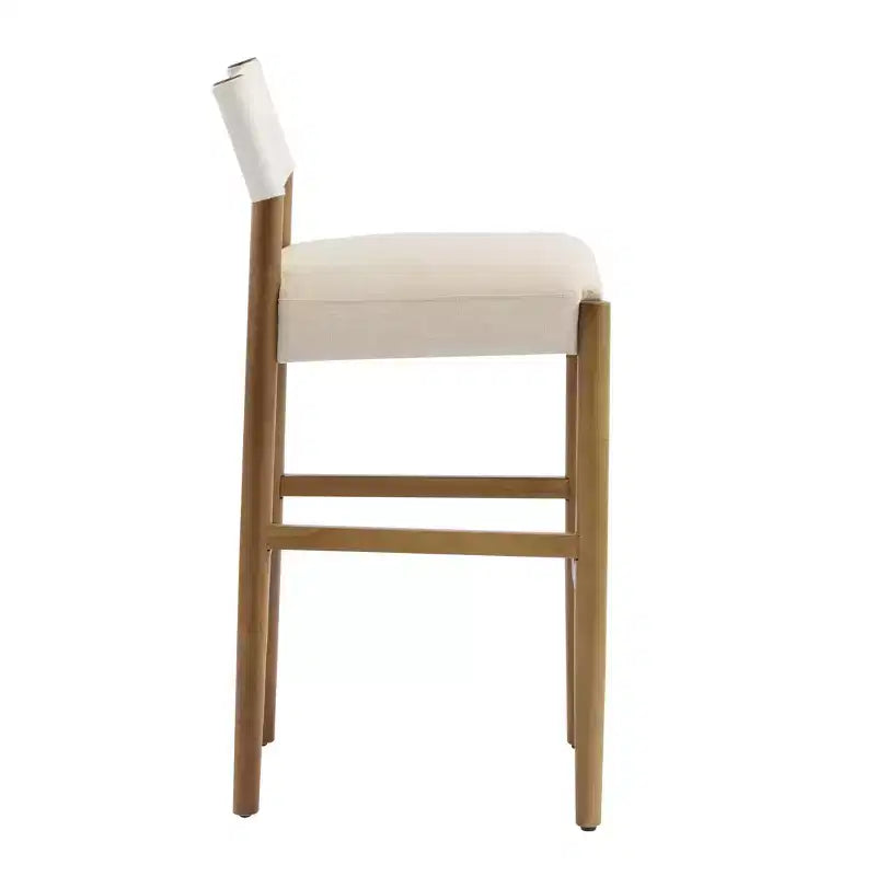 Set di 2 moderni sgabelli da bar con sedili imbottiti, bianchi