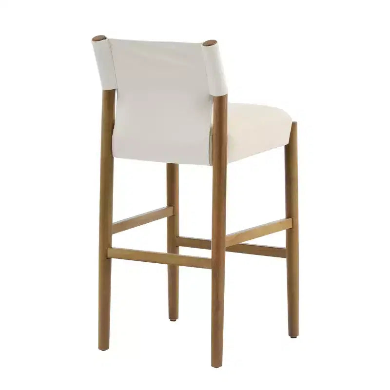 Set di 2 moderni sgabelli da bar con sedili imbottiti, bianchi