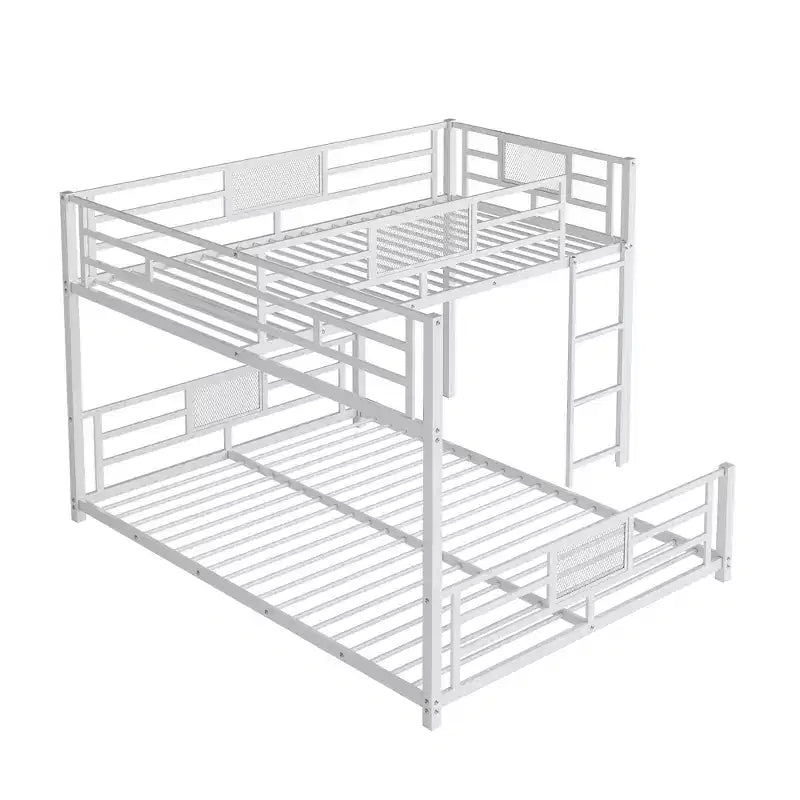 Bellemave Letto a castello a L in metallo per due letti gemelli, colore bianco