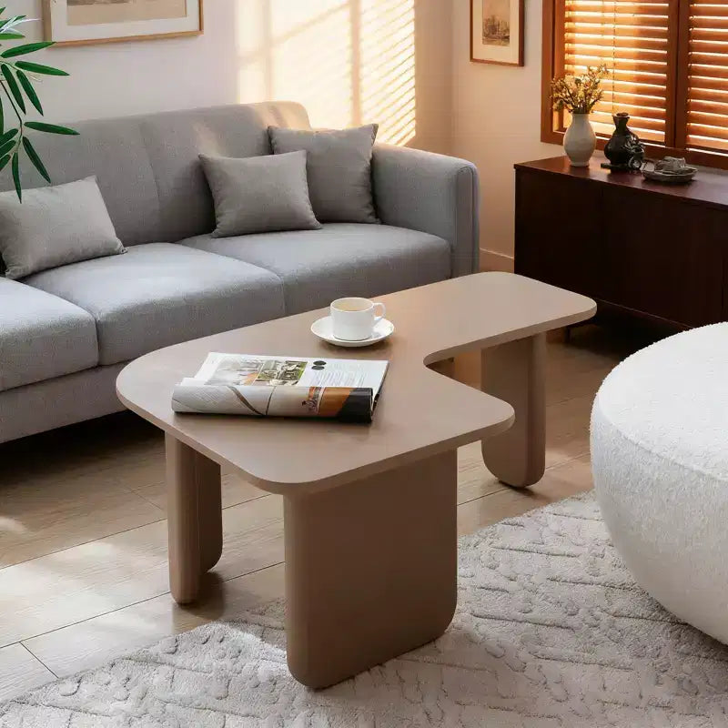 35 L - Tavolino moderno color cachi - verde vernice multi - strato combinazione libera angolare bianco