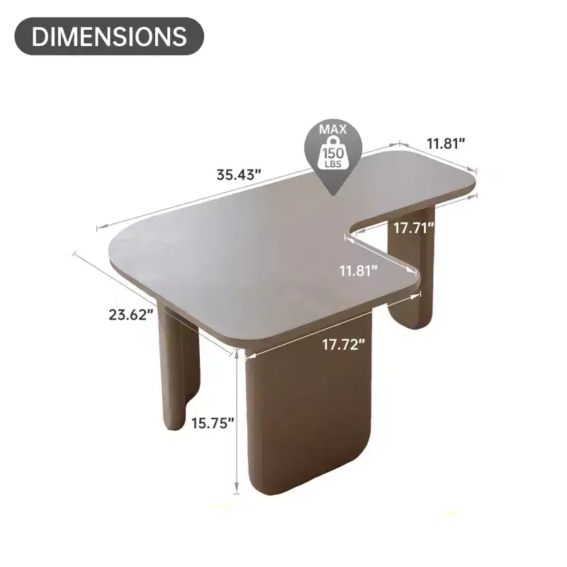 35 L - Tavolino moderno color cachi - verde vernice multi - strato combinazione libera angolare bianco