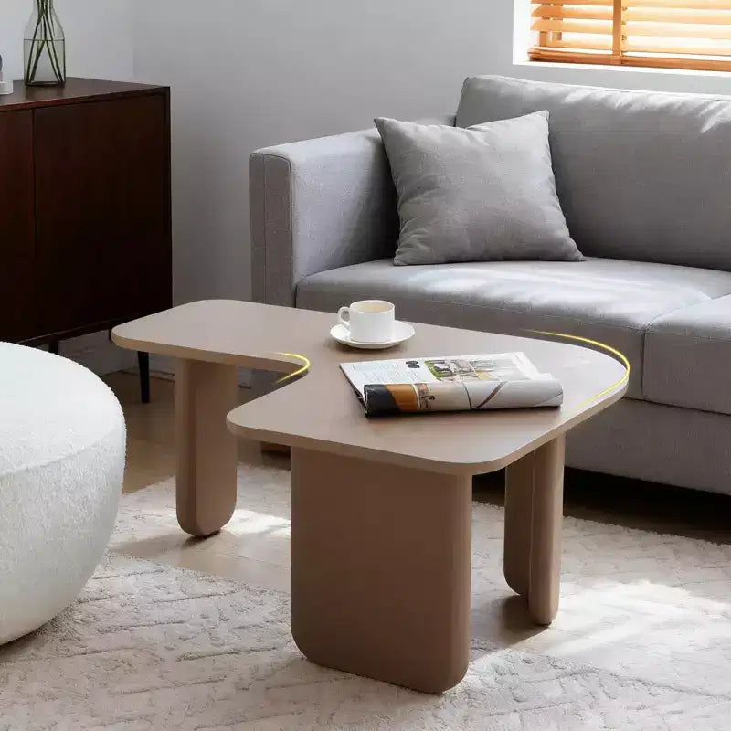 35 L - Tavolino moderno color cachi - verde vernice multi - strato combinazione libera angolare bianco