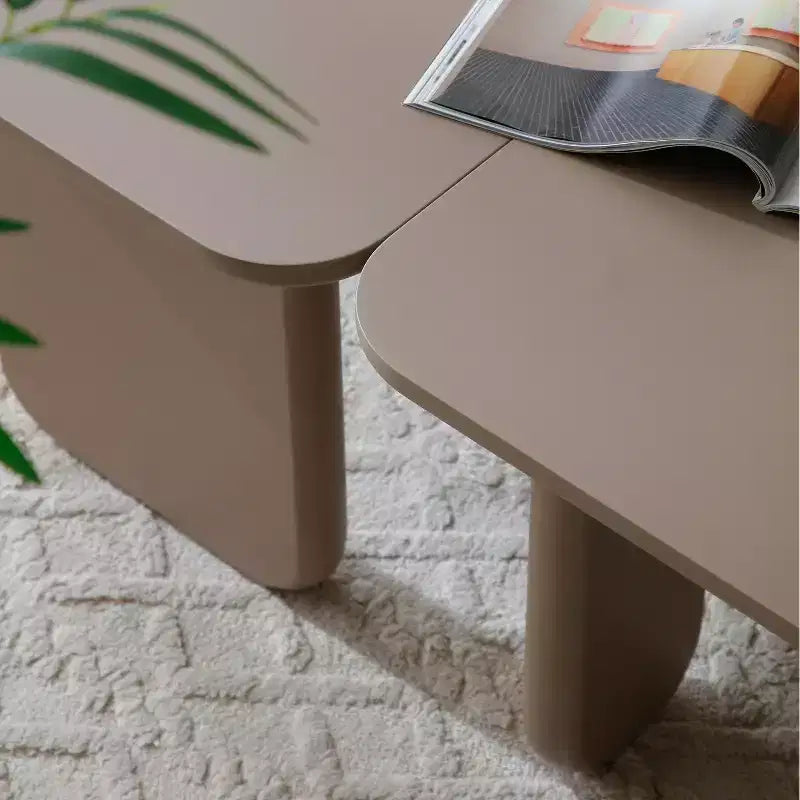 35 L - Tavolino moderno color cachi - verde vernice multi - strato combinazione libera angolare bianco