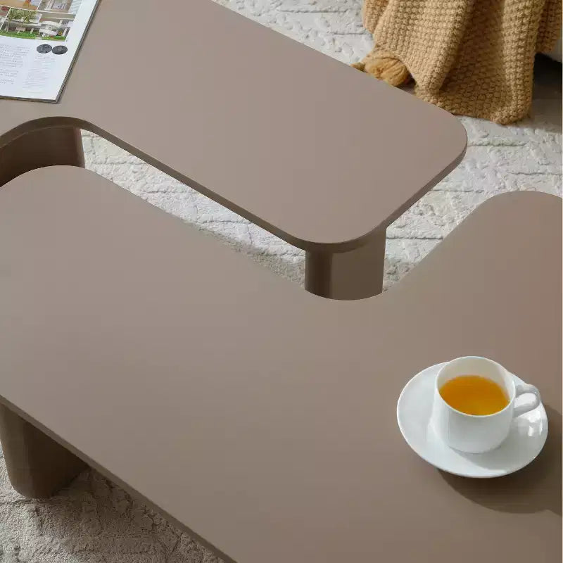 35 L - Tavolino moderno color cachi - verde vernice multi - strato combinazione libera angolare bianco