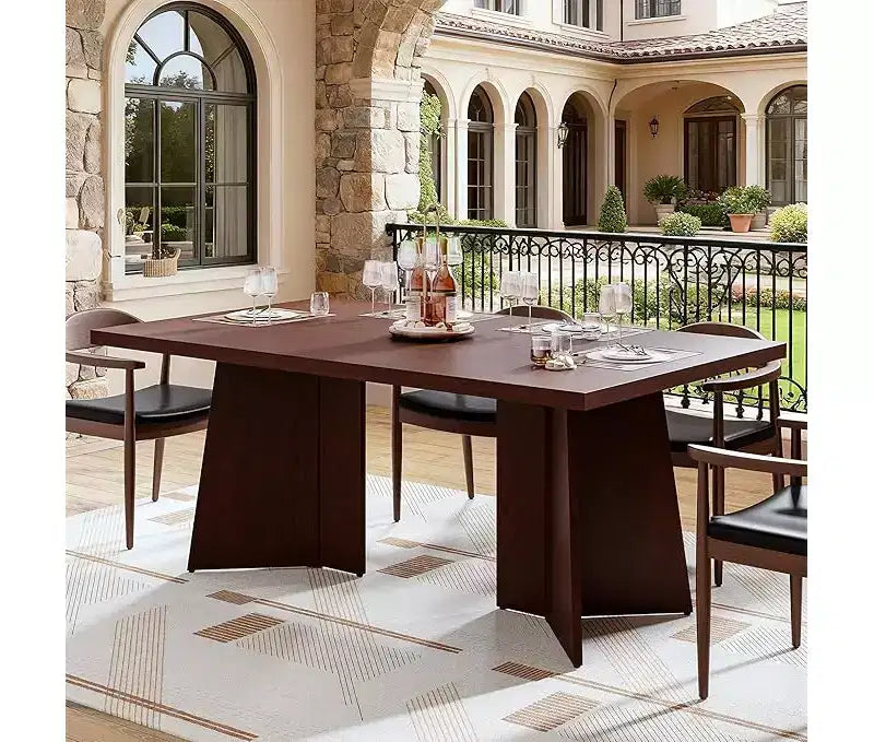 Tavolo da Pranzo per 6-8 Persone - Tavolo da Cucina Moderno da 160 cm con Ampio Piano e Gambe a Piedistallo Robuste, Tavolo da Pranzo per la Cucina