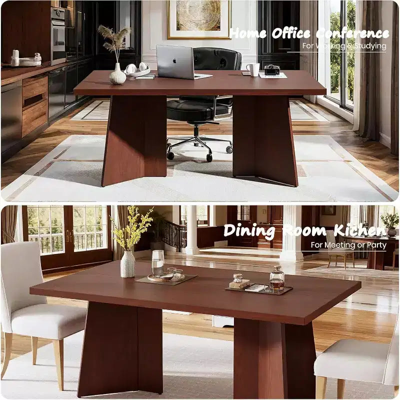 Tavolo da Pranzo per 6-8 Persone - Tavolo da Cucina Moderno da 160 cm con Ampio Piano e Gambe a Piedistallo Robuste, Tavolo da Pranzo per la Cucina