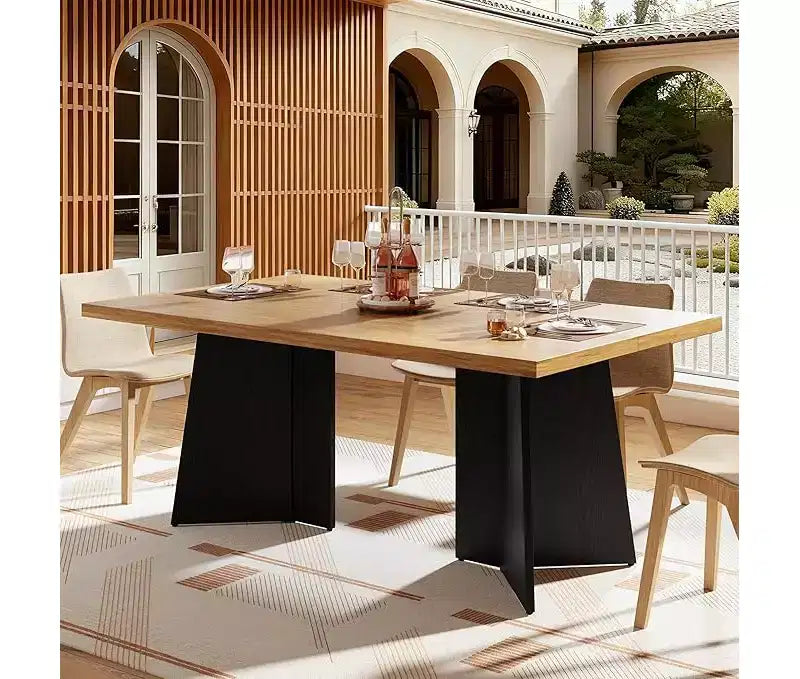 Tavolo da Pranzo per 6-8 Persone - Tavolo da Cucina Moderno da 160 cm con Ampio Piano e Gambe a Piedistallo Robuste, Tavolo da Pranzo per la Cucina