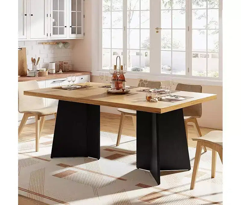Tavolo da Pranzo per 6-8 Persone - Tavolo da Cucina Moderno da 160 cm con Ampio Piano e Gambe a Piedistallo Robuste, Tavolo da Pranzo per la Cucina