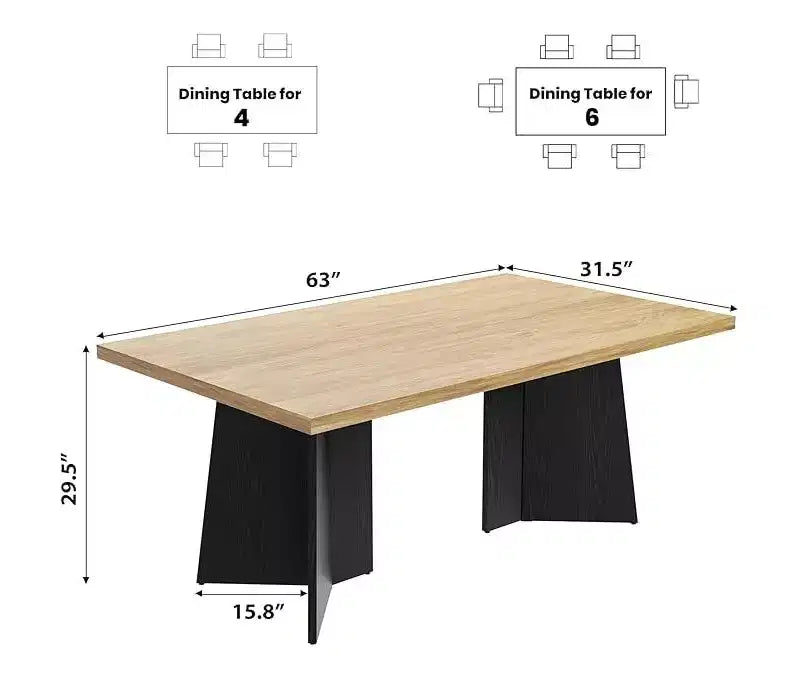 Tavolo da Pranzo per 6-8 Persone - Tavolo da Cucina Moderno da 160 cm con Ampio Piano e Gambe a Piedistallo Robuste, Tavolo da Pranzo per la Cucina