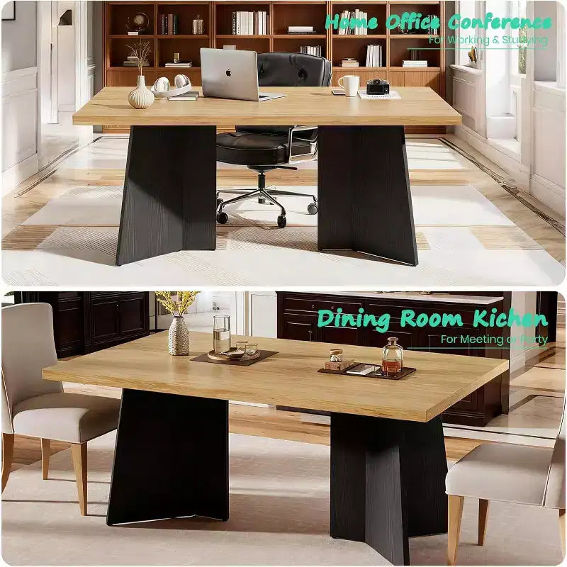 Tavolo da Pranzo per 6-8 Persone - Tavolo da Cucina Moderno da 160 cm con Ampio Piano e Gambe a Piedistallo Robuste, Tavolo da Pranzo per la Cucina