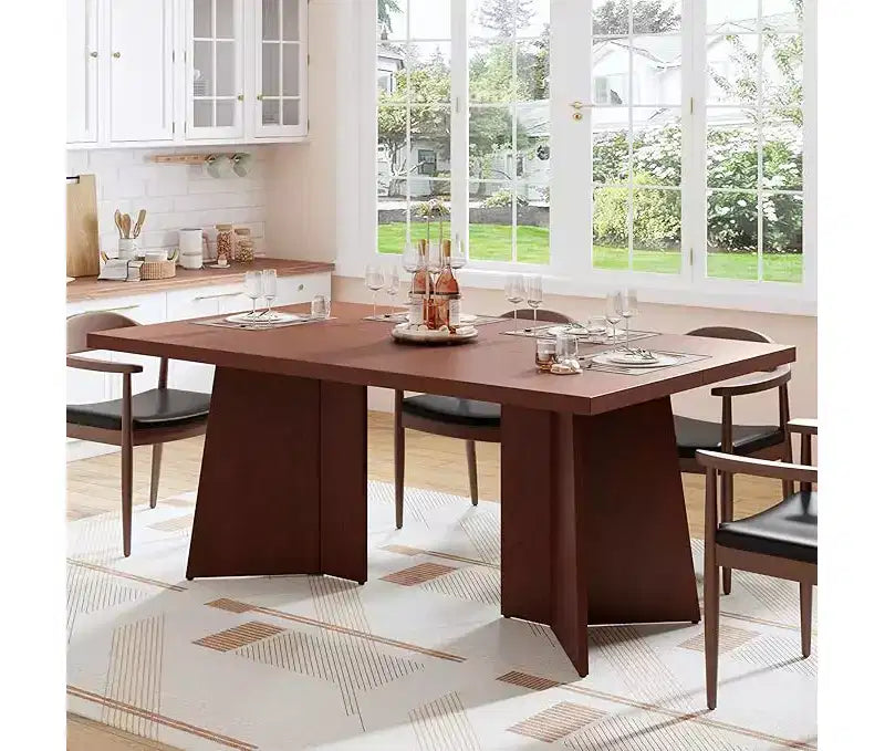 Tavolo da Pranzo per 6-8 Persone - Tavolo da Cucina Moderno da 160 cm con Ampio Piano e Gambe a Piedistallo Robuste, Tavolo da Pranzo per la Cucina