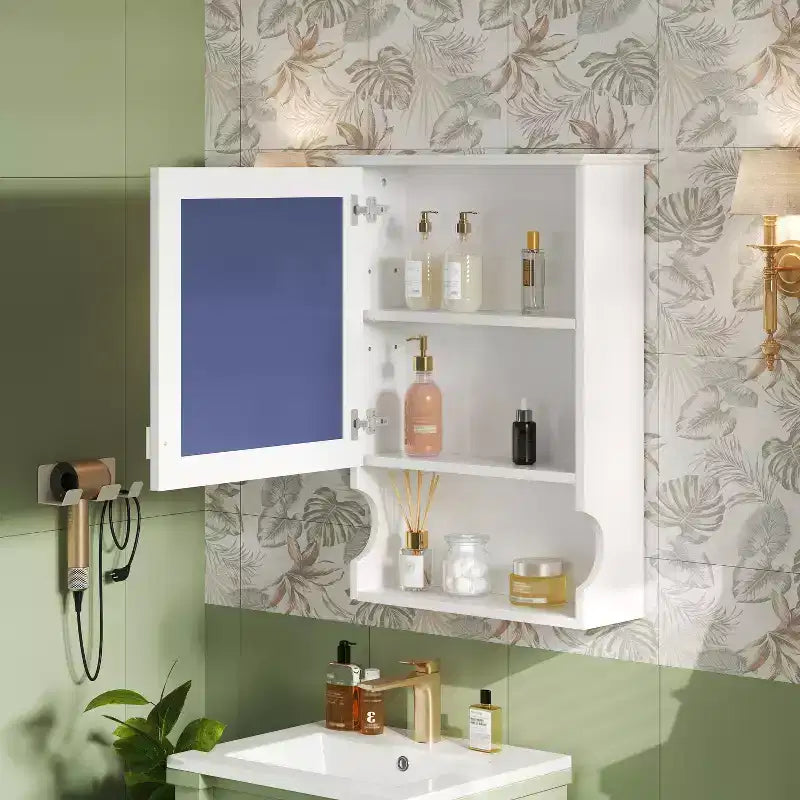Mobiletto da bagno da 20'' a parete con specchio e sportello contenitore