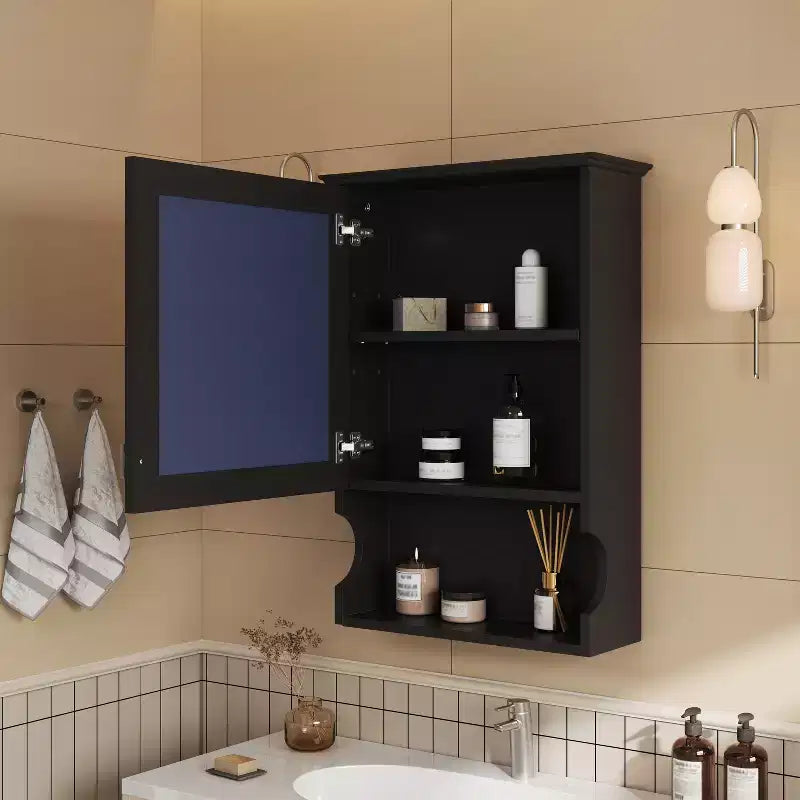 Mobiletto da bagno da 20'' a parete con specchio e sportello contenitore