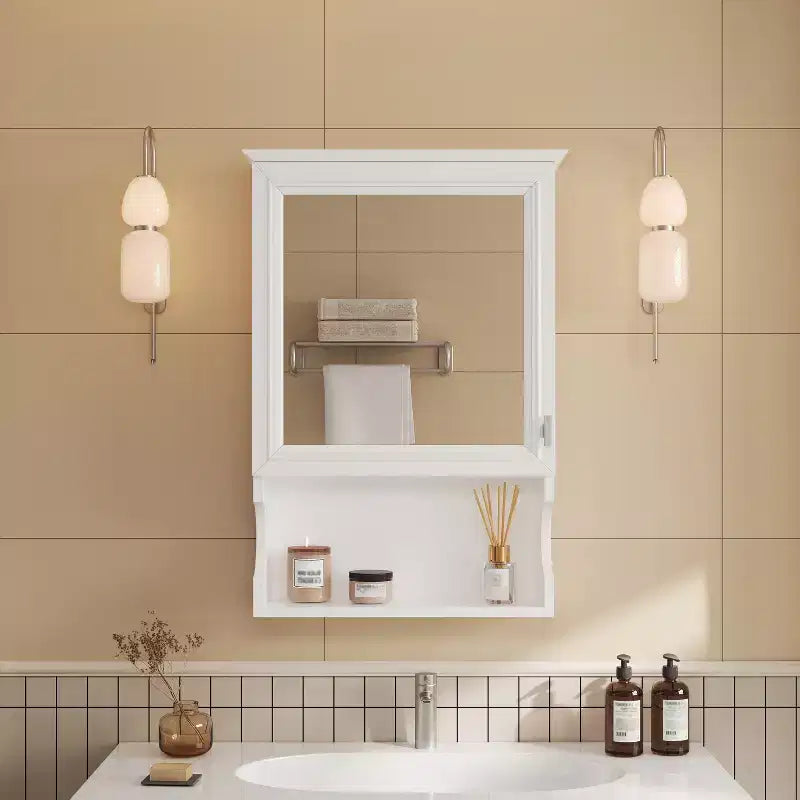 Mobiletto da bagno da 20'' a parete con specchio e sportello contenitore