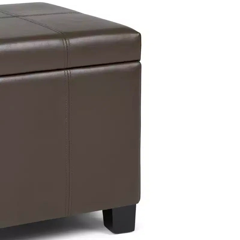 Panca Contenitore Rettangolare 36IN con Seduta Imbottita Larga, Panca da Fondo Letto con Struttura in Legno, Poggiapiedi Ottomano per Soggiorno