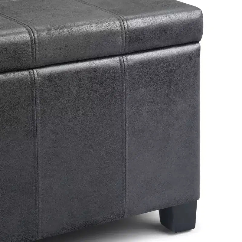Panca Contenitore Rettangolare 36IN con Seduta Imbottita Larga, Panca da Fondo Letto con Struttura in Legno, Poggiapiedi Ottomano per Soggiorno