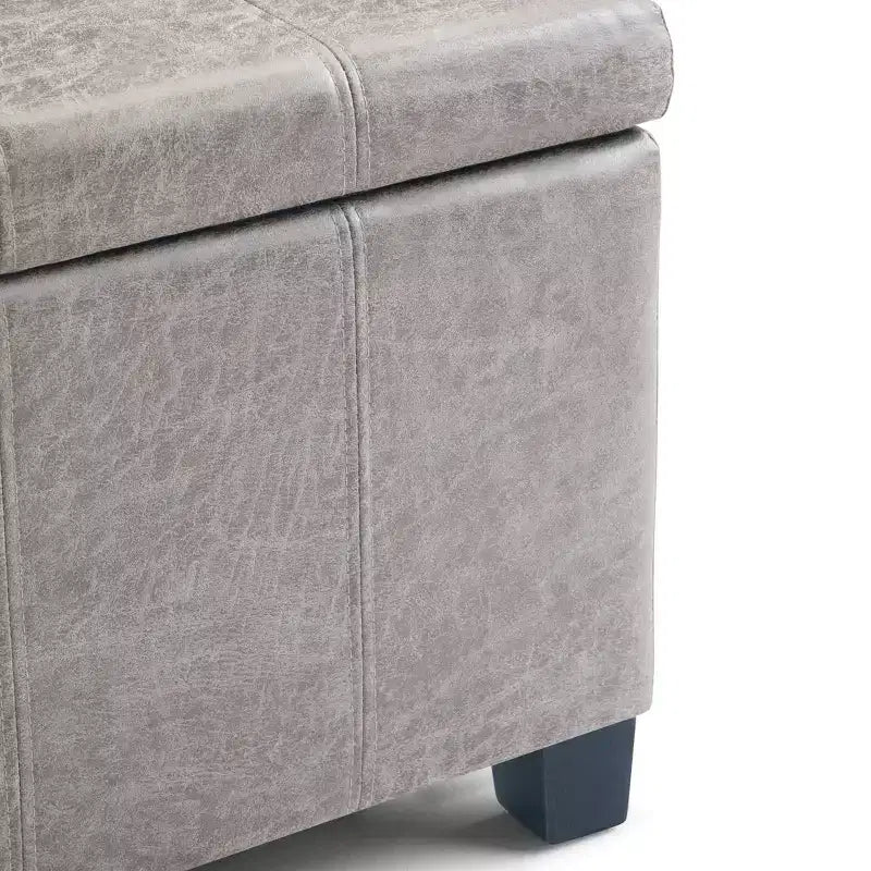 Panca Contenitore Rettangolare 36IN con Seduta Imbottita Larga, Panca da Fondo Letto con Struttura in Legno, Poggiapiedi Ottomano per Soggiorno