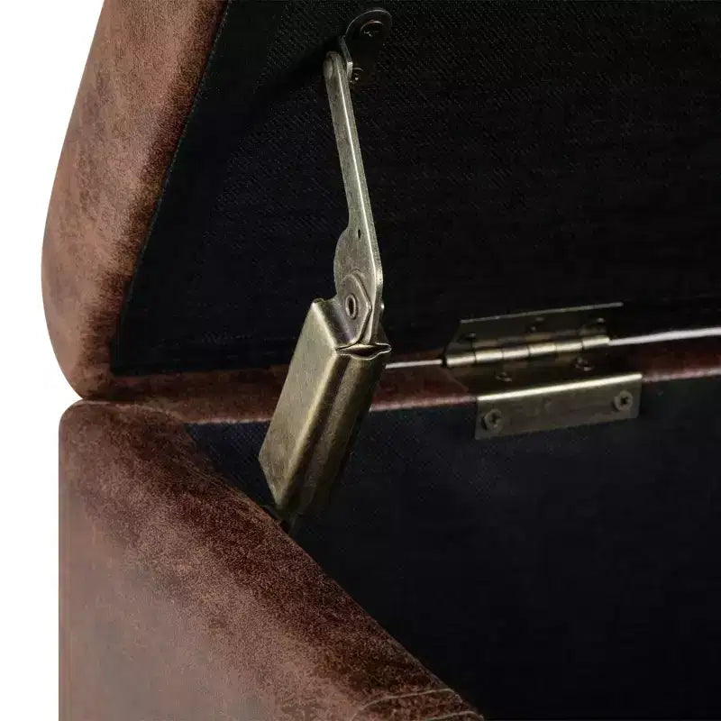 Panca Contenitore Rettangolare 36IN con Seduta Imbottita Larga, Panca da Fondo Letto con Struttura in Legno, Poggiapiedi Ottomano per Soggiorno