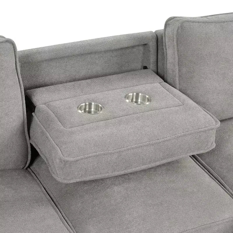 Divano componibile moderno in tessuto 95 con chaise longue contenitore e schienale a ribalta, divano letto convertibile per soggiorno o salotto