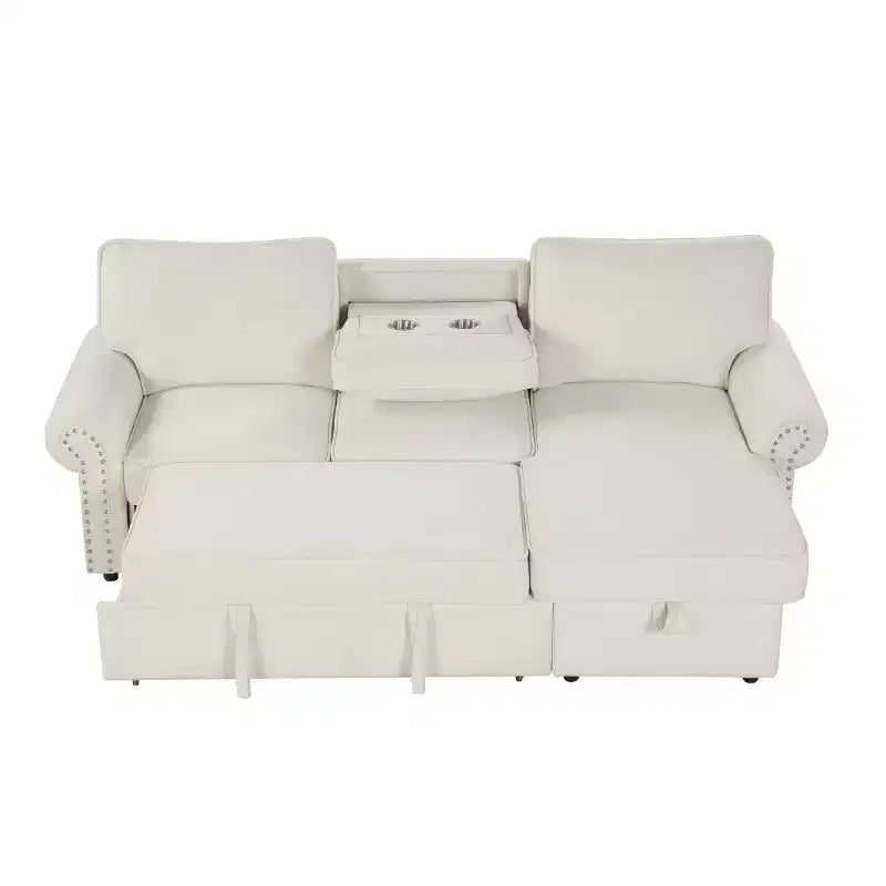 Divano componibile moderno in tessuto 95 con chaise longue contenitore e schienale a ribalta, divano letto convertibile per soggiorno o salotto