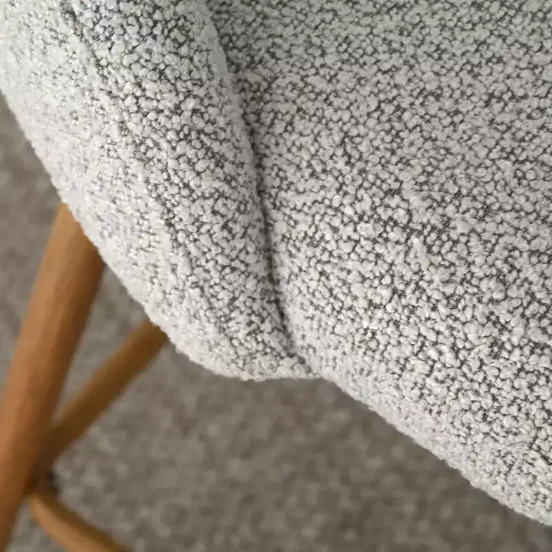 Set di 4 Sgabelli da Bar con Schienale in Boucle, Altezza Bancone, 27 Sedie da Bar per Colazione in Stile Moderno di Metà Secolo con Gambe in Metallo Effetto Legno