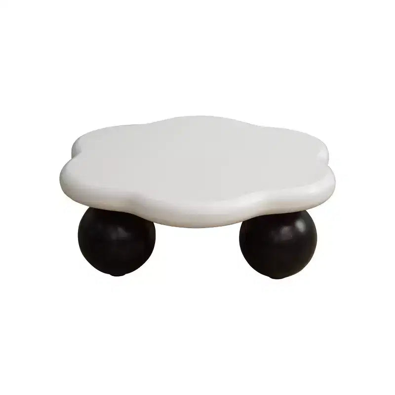 Tavolino da Caffè Moderno a Forma di Nuvola da 35", Tavolino Minimalista con Gambe Sferiche, Tavolino Piccolo per Soggiorno o Appartamento