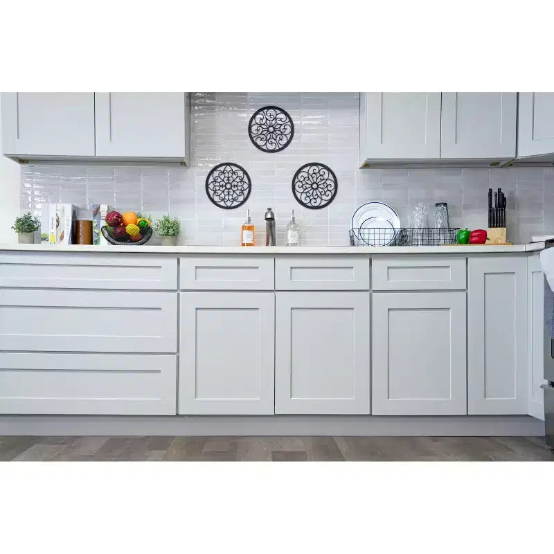 Base Cucina Shaker 24 L x 18 A x 12 P, telaio in legno massello, vernice a base d'acqua a basso contenuto di VOC, chiusura ammortizzata, RTA, Grigio Tortora