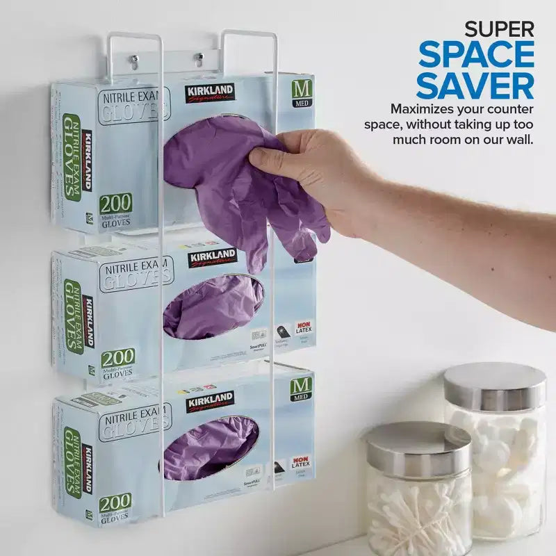 Dispenser triplo di guanti Stock Your Home - Bianco (confezione da 10)
