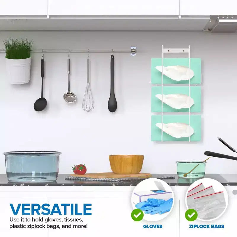 Dispenser triplo di guanti Stock Your Home - Bianco (confezione da 10)
