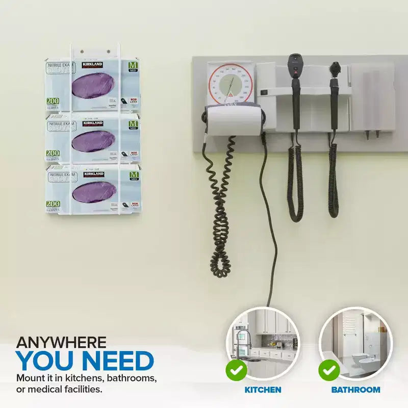 Dispenser triplo di guanti Stock Your Home - Bianco (confezione da 10)