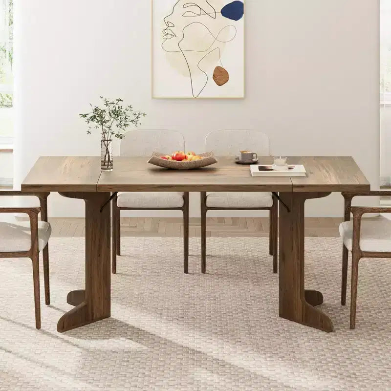 Tavolo da pranzo in legno da 180 cm per 6-8 persone, tavolo da cucina rettangolare moderno stile farmhouse con gambe in legno uniche, piano spesso, struttura robusta, per sala da pranzo