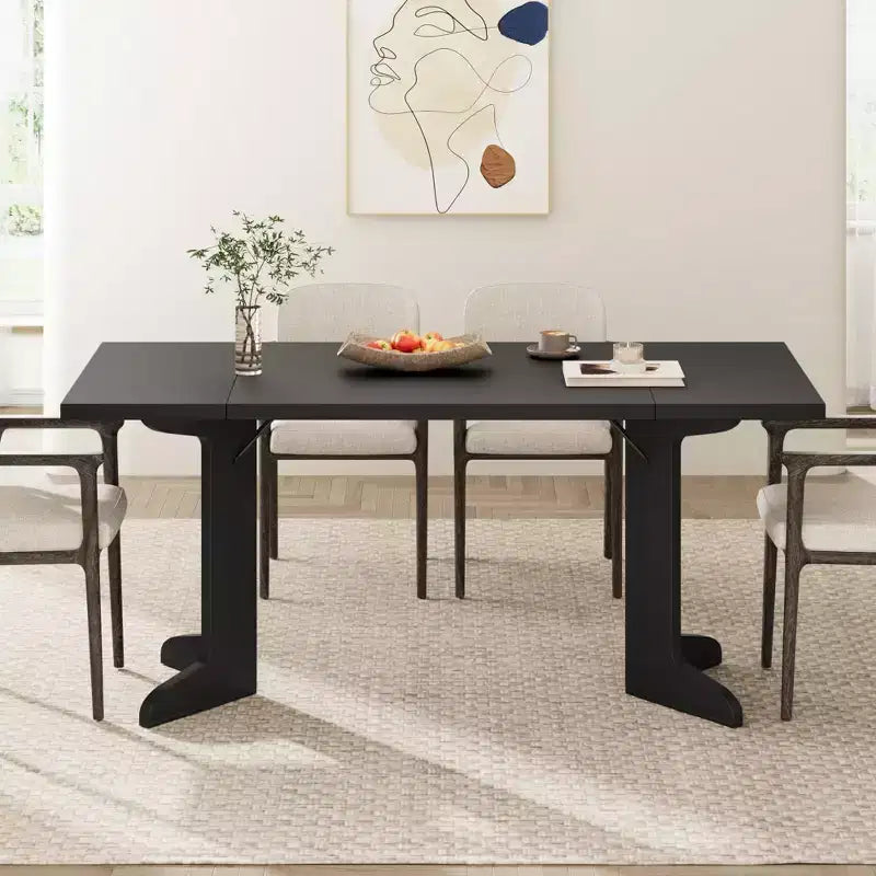 Tavolo da pranzo in legno da 180 cm per 6-8 persone, tavolo da cucina rettangolare moderno stile farmhouse con gambe in legno uniche, piano spesso, struttura robusta, per sala da pranzo