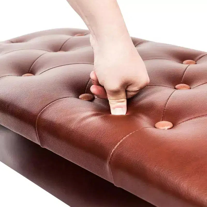 Pulsante marrone - Sgabello per pianoforte con contenitore