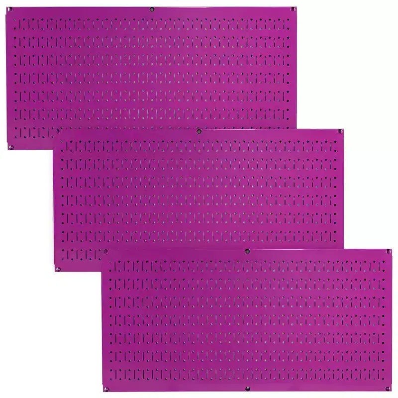 Wall Control 32 x 16 Bacheca portautensili modulare orizzontale in metallo standard per garage e tettoie con staffe di montaggio, viola (confezione da 3)