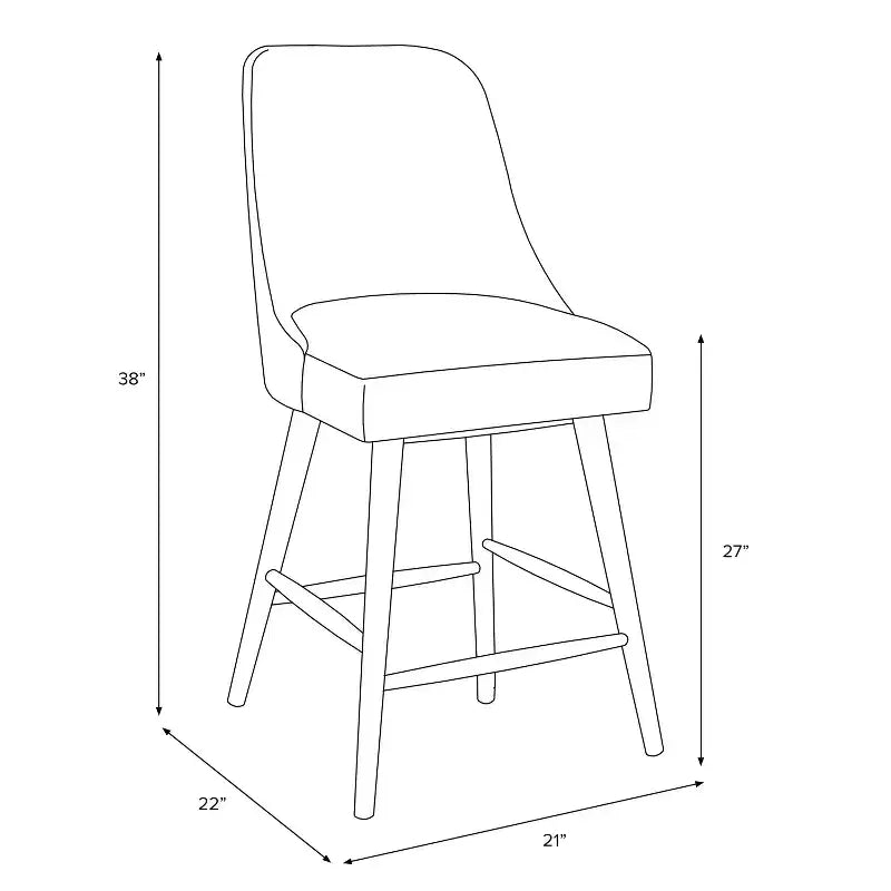 Sgabello Sherrie da bancone altezza media con motivi botanici Helsinki Block Lavender: Moderno quadrato imbottito, struttura in legno di gomma