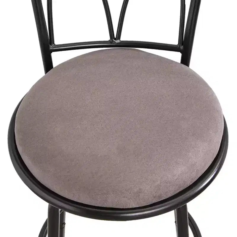 Set di 3 sgabelli da bar Delta regolabili in altezza con girello nero/grigio: girevole, struttura in metallo, microfibra