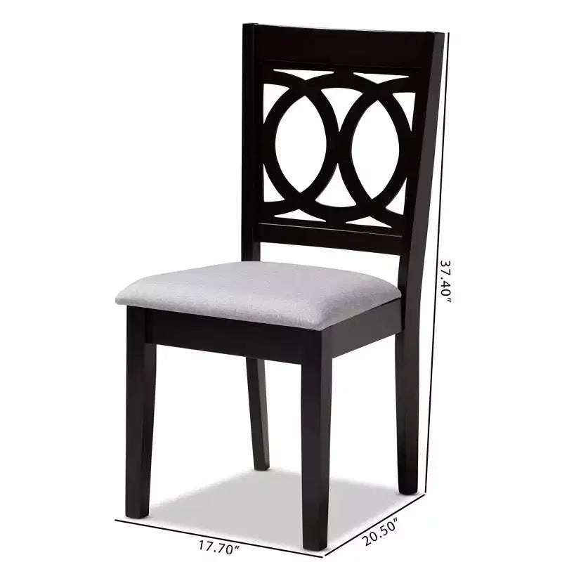 Set di 4 sedie da pranzo in legno rifinito Lenoir grigio