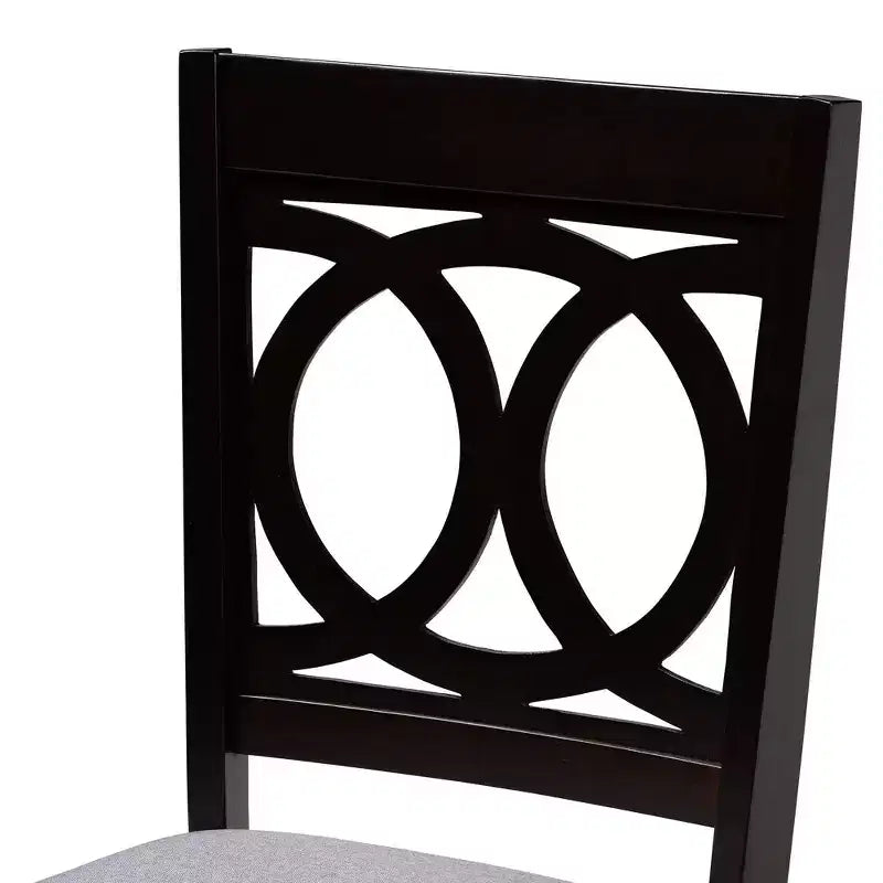 Set di 4 sedie da pranzo in legno rifinito Lenoir grigio