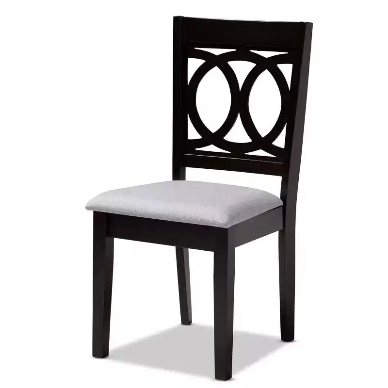 Set di 4 sedie da pranzo in legno rifinito Lenoir grigio