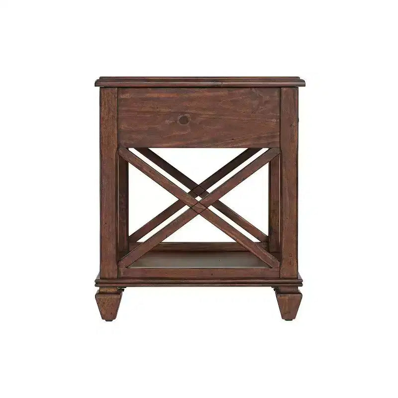 Tavolino in legno Bridgton Square con cassetto da 21" - Ciliegio