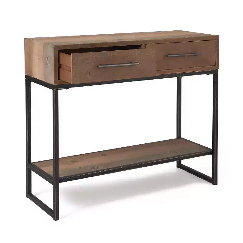 Morris Console Table Marrone - : Finitura anticata moderna, larghezza 36", forma rettangolare per ingresso, struttura in legno
