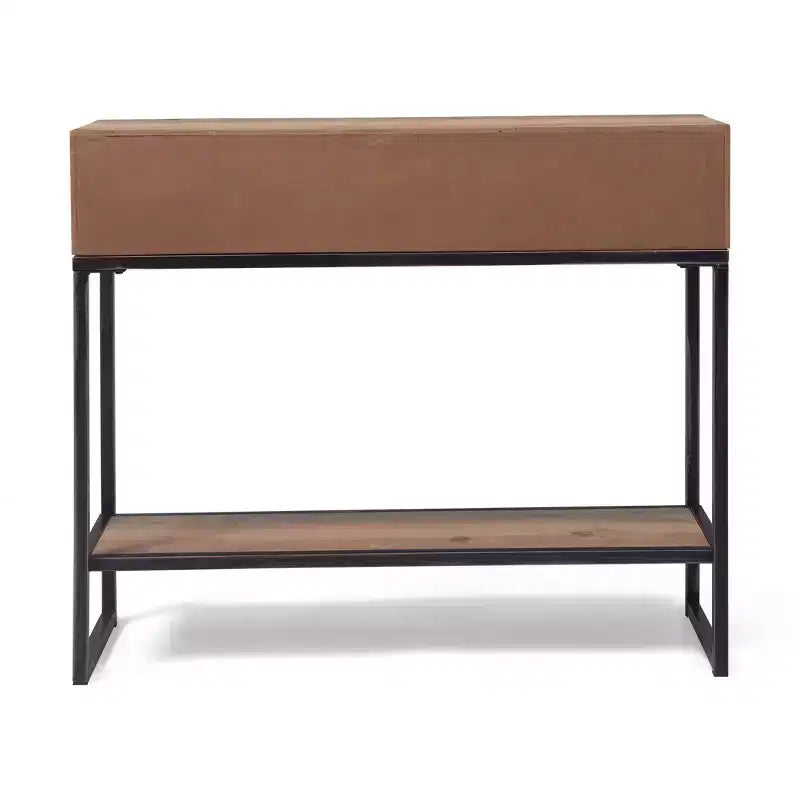 Morris Console Table Marrone - : Finitura anticata moderna, larghezza 36", forma rettangolare per ingresso, struttura in legno
